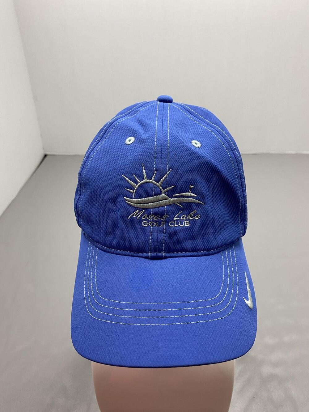 Nike Hat Cap Strap Back One Size Blue Microfiber Baseball Cap Adjustable Mens